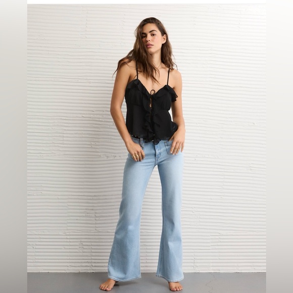 Elegant Black Ruffle Top - Picture 5 of 6